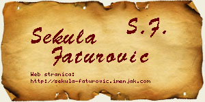 Sekula Faturović vizit kartica